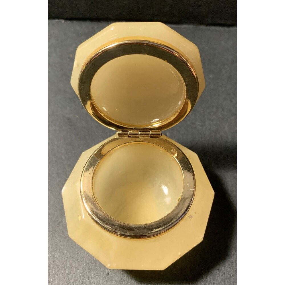 Vintage Genuine Alabaster Hand Carved Jewelry Trinket Box Made in Italy - Picture 4 of 5